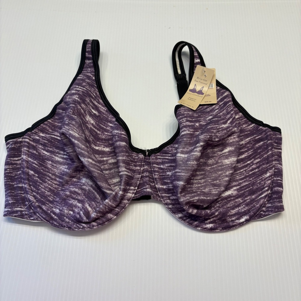 Cacique Full Coverage Bra Womens 42DD Purple Space Dye Underwire‎ Support NEW